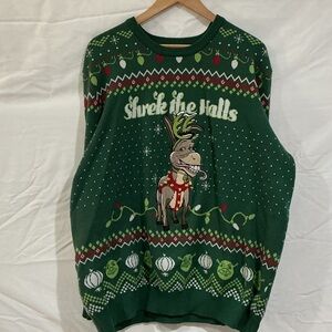 Dreamworks Shrek Green Holiday Sweater